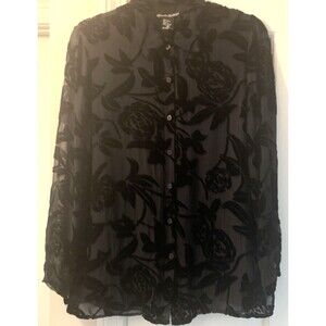 Alexandra Bartlett Silk Burnout Velvet Top 90s Whimsigoth Goth Witchy Medium